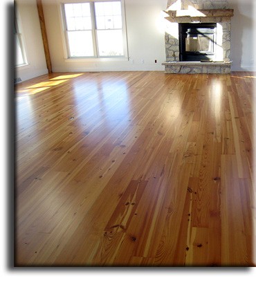 Wide plank heart pine flooring