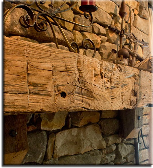 Reclaimed oak mantel