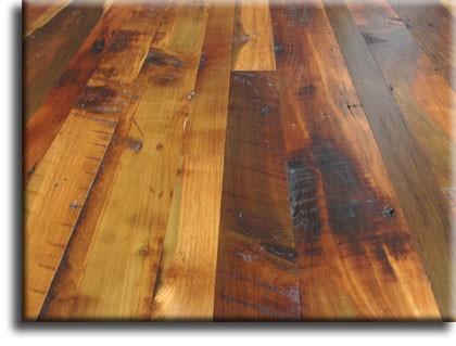Reclaimed poplar flooring