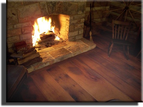 Cabin fireplace