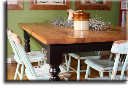 Antique wormy chestnut farm table
