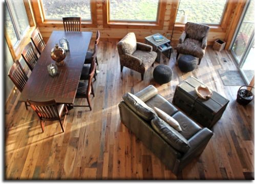 Reclaimed oak cabin grade flooring