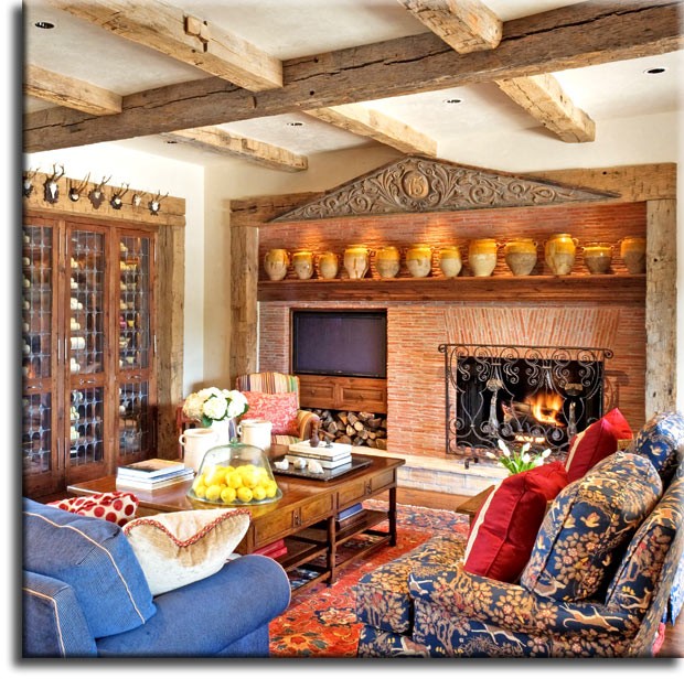 Hand hewn reclaimed beams