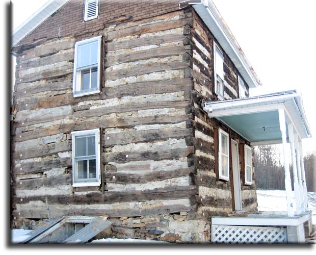 Hand hewn log cabin