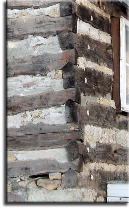 hand hewn log cabin