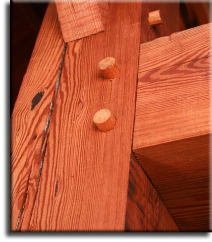 Antique heart pine beams