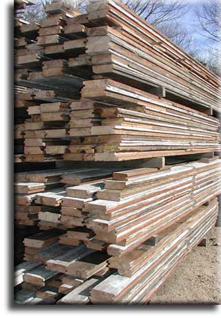 reclaimed heart pine decking