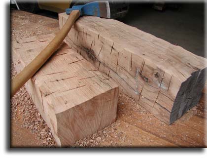 Newly hewn beams