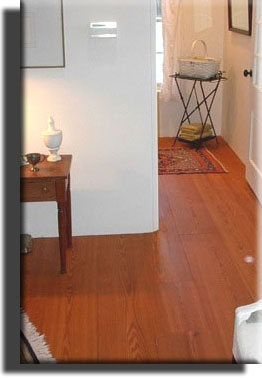 Beautiful wide plank heart pine flooring