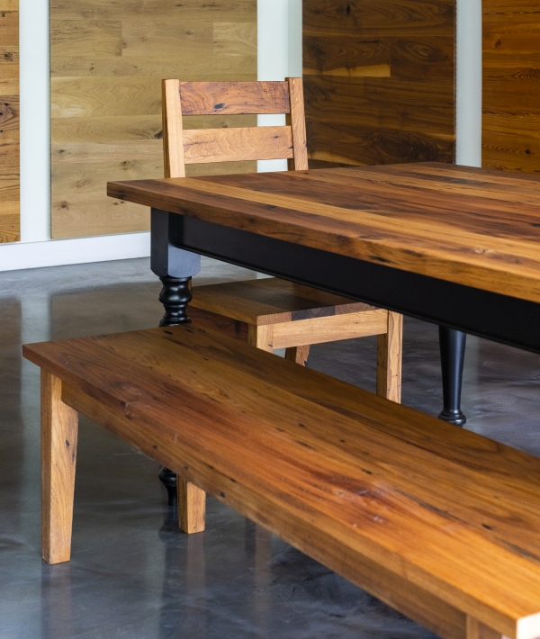reclaimed chestnut bench