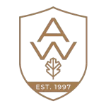 Official Appalachian Woods brand crest and logo featuring an oak leaf and established 1997 date.