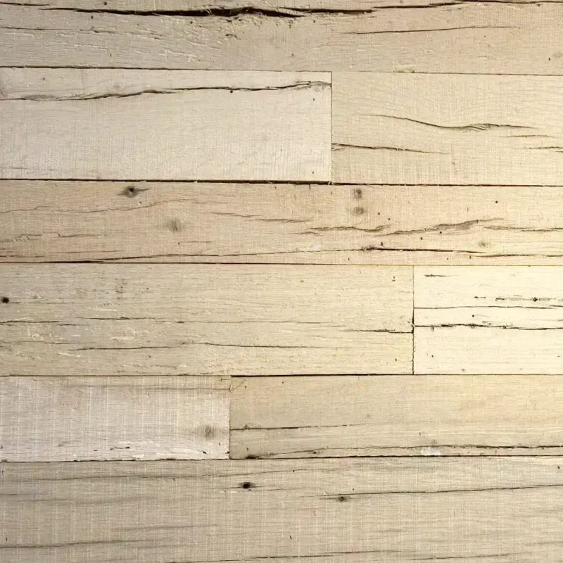 Oak wall planks sawn from reclaimed oak beams.