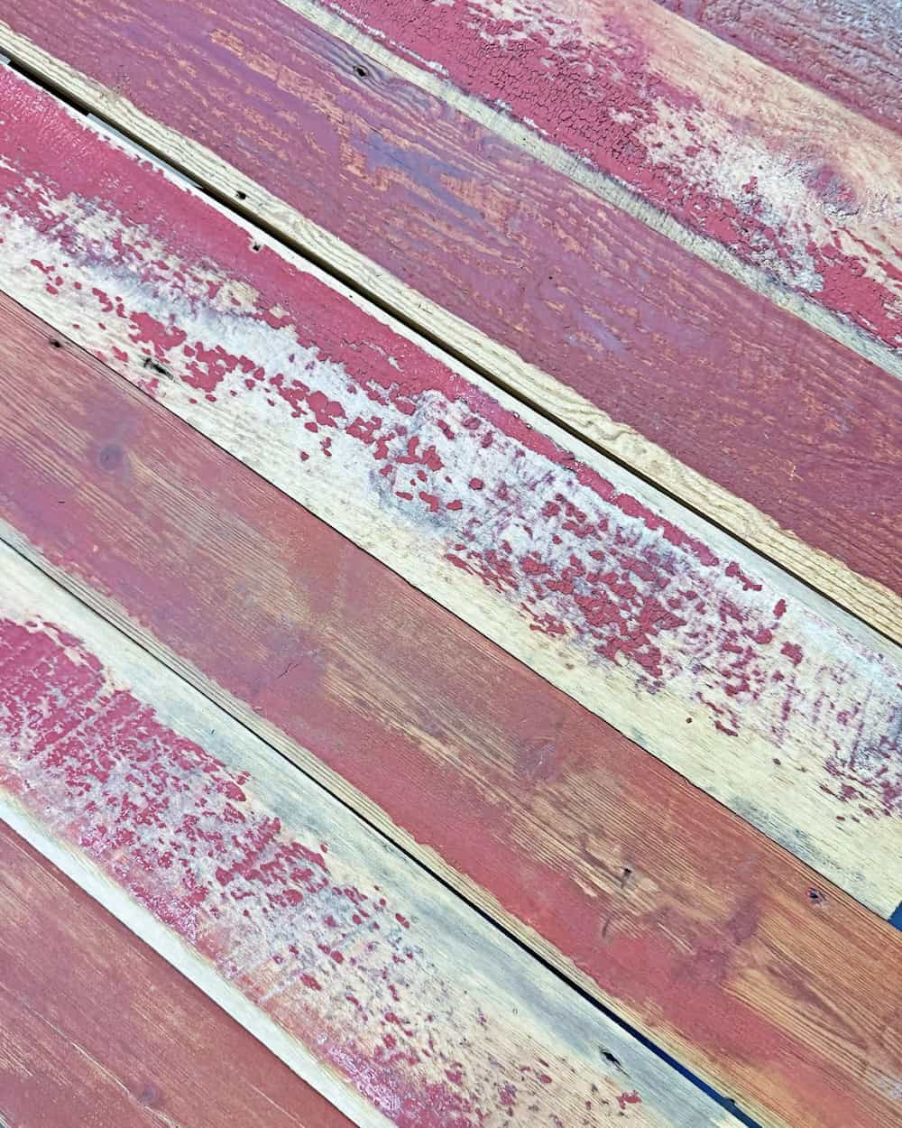 Original painted red barn siding
