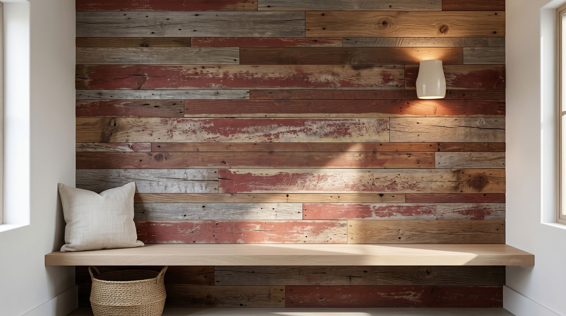 Reclaimed red barn siding