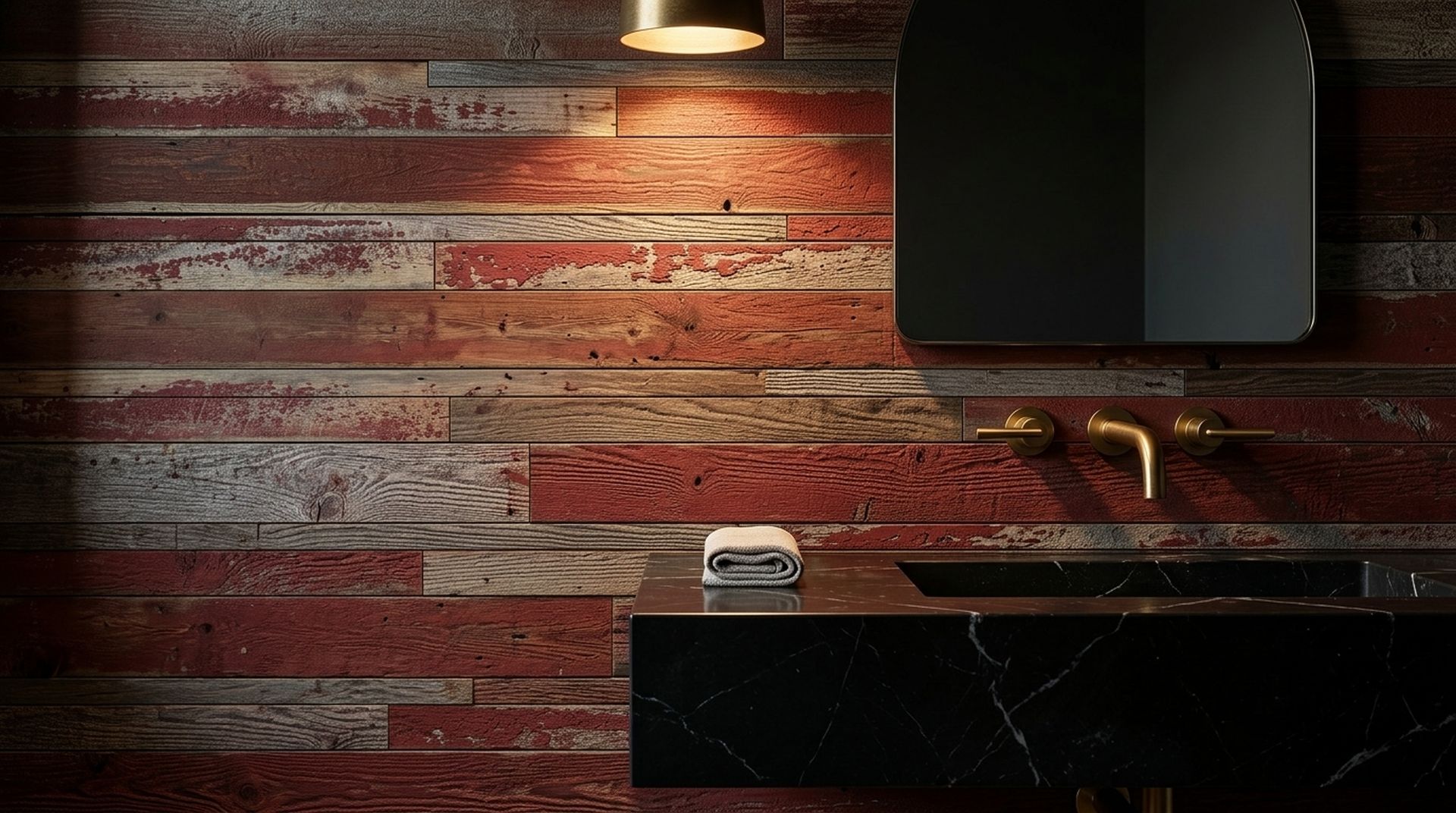 Red painted barn siding
