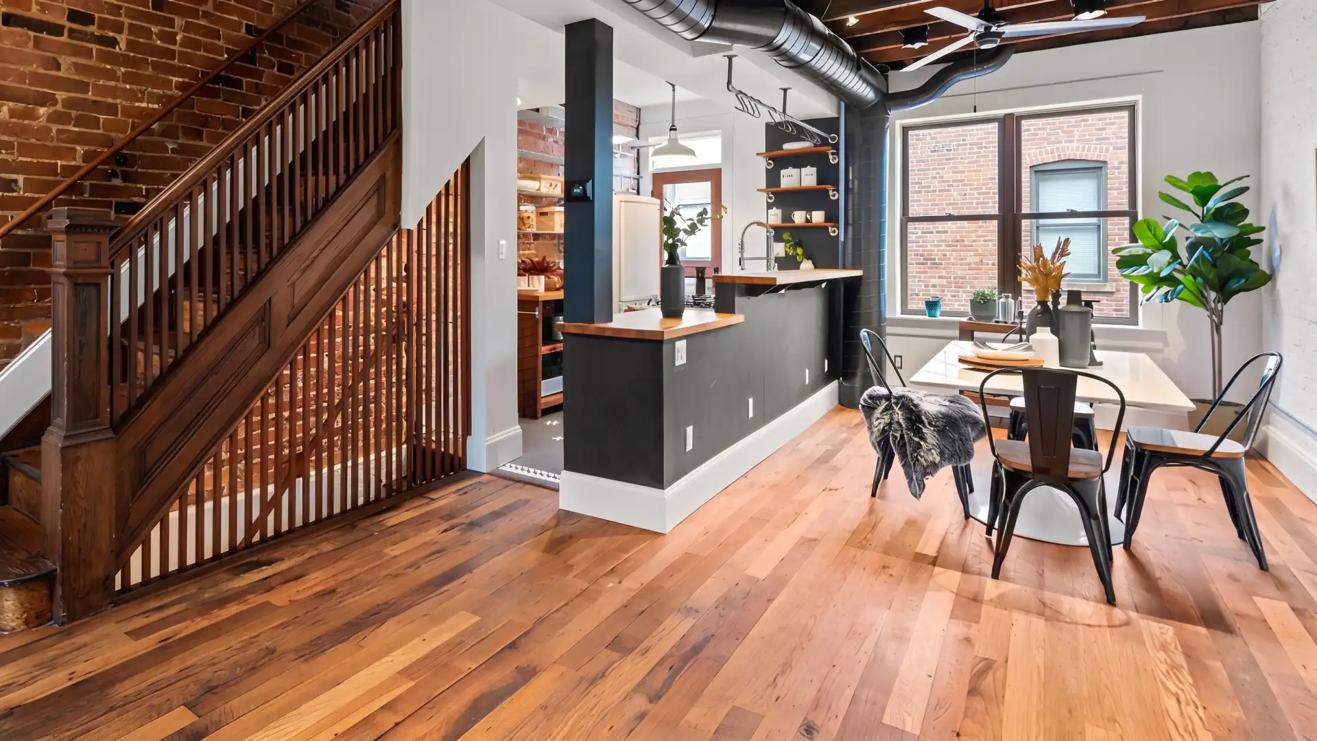 Reclaimed oak flooring in a contemporary living space
