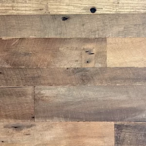 A group of several reclaimed barn wood planks displayed as horizontal planks. See how these authentic barn wood planks can make any space warm and inviting.