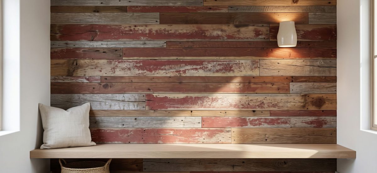 Reclaimed red barn siding