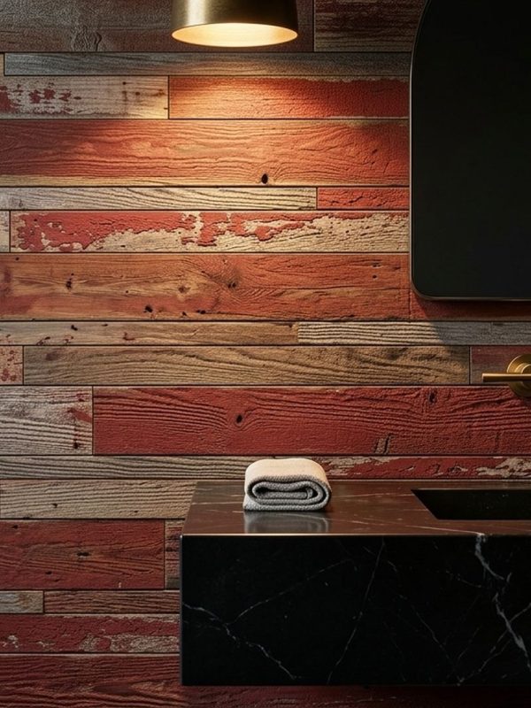 Red painted barn siding