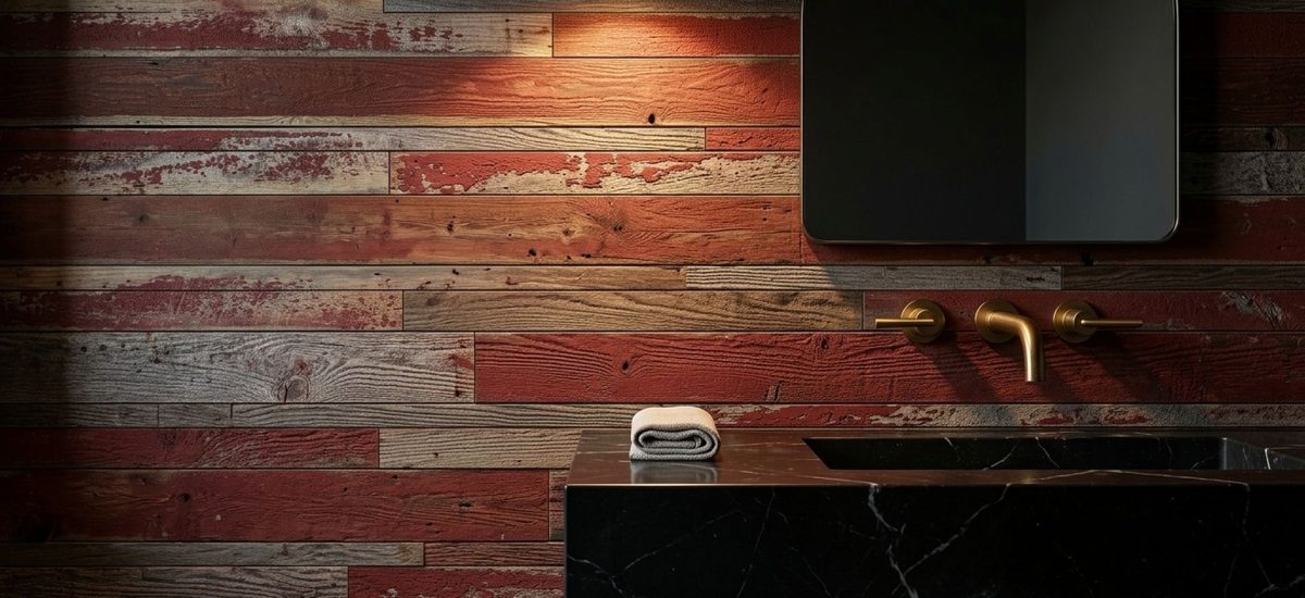 Red painted barn siding