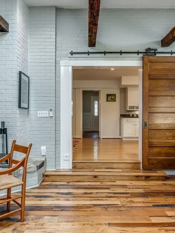 Reclaimed barn board flooring