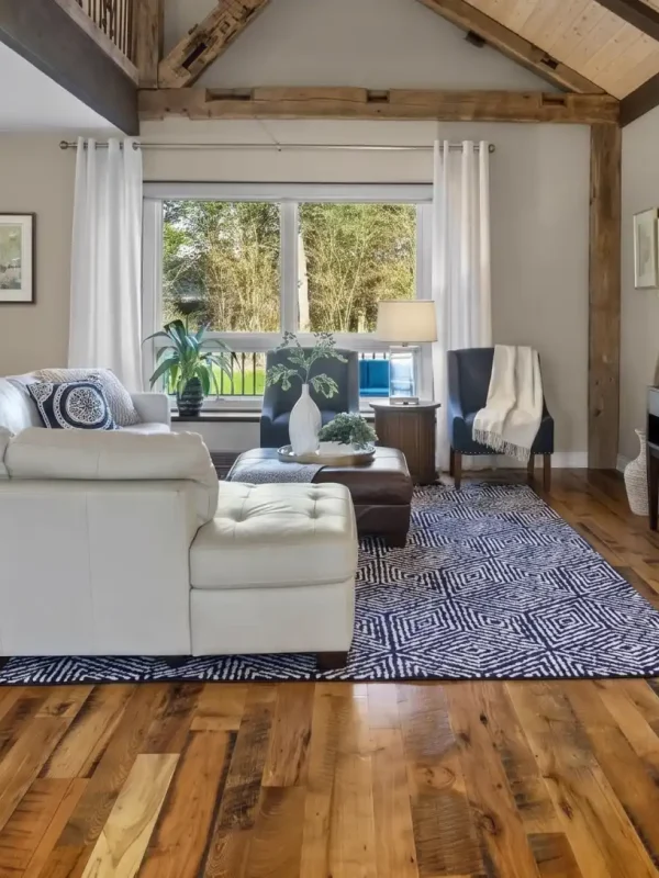 Reclaimed skip planed hardwood flooring