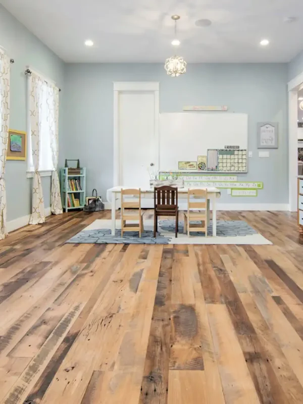 Reclaimed Mixed Hardwood flooring in an expansive home setting