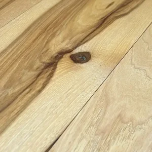Wide plank hickory flooring